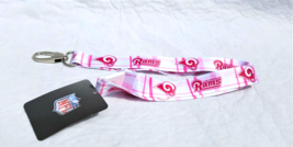 Los Angeles Rams Pink and White Plaid NFL Lanyard with Detachable Buckle NWT - £3.98 GBP