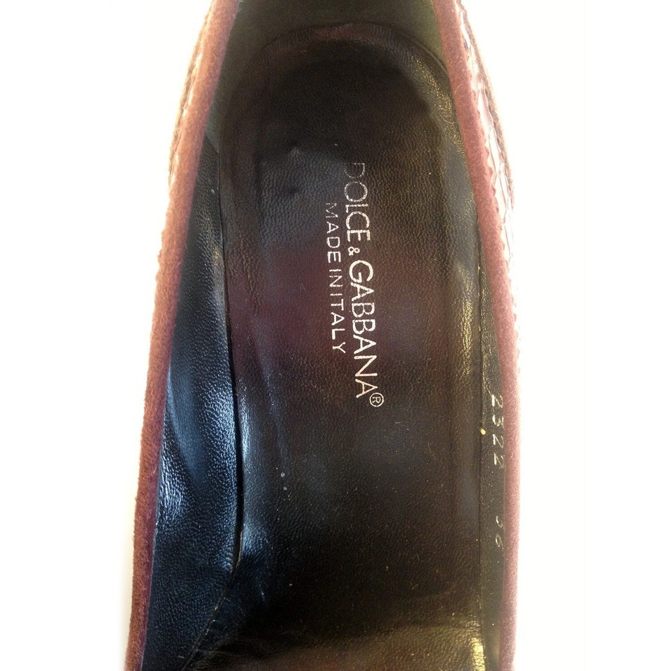 Dolce & Gabbana bordeaux snakeskin & suede leather pointy classic pumps Item image 6