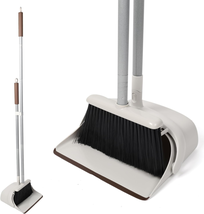 54&quot; Long Handled Broom and Dustpan Set - Perfect Dust Pan and Brush Combo for Ef - £26.62 GBP