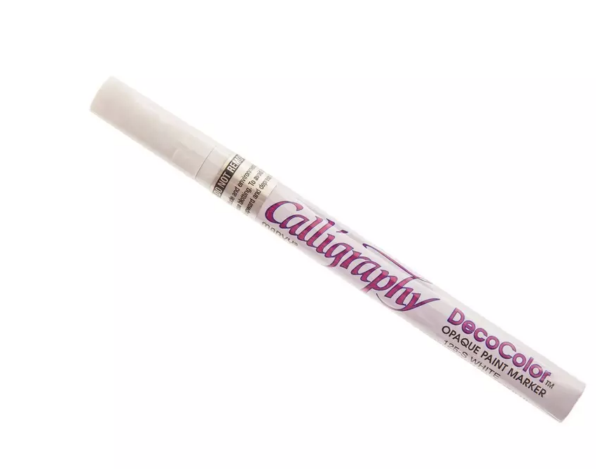 Marvy Uchida Pen-Touch Medium Point Calligraphy Paint Marker-White - $6.92