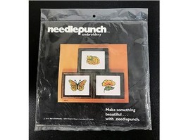 Vintage 1978 Sealed Needle punch Miniature Embroidery Kit Cat Butterfly - £11.84 GBP