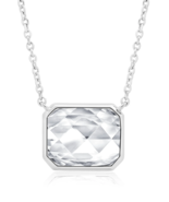 Authentic Crislu Hexagon Shape Pendant in Platinum - £91.08 GBP