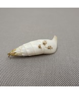 Vintage Snail Shell Pendant 2.5in Long White One Of a Kind - £10.47 GBP