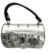 NYC Cityscape Structured Purse, Snap Closure, 6&quot;W x 4&quot;H 4&quot;D - £12.69 GBP