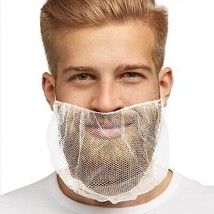100 pcs White Polypropylene Beard Covers 18&quot; Disposabl Pleated Beard Net - £15.56 GBP