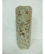 Decorative Chinese Porcelain Floral Hex Shaped Vase E236 - $467.67 MXN