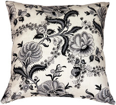 Tuscany Linen Floral Print 20x20 Throw Pillow, Complete with Pillow Insert - £34.06 GBP
