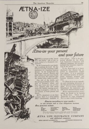 1924 Print Ad Aetna Life Insurance Company New Bridge & Building Hartford,CT - £17.43 GBP
