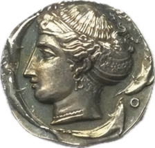 Tétradrachme néo-classique - motif conducteur de char et divinité féminine - $18.55 CAD