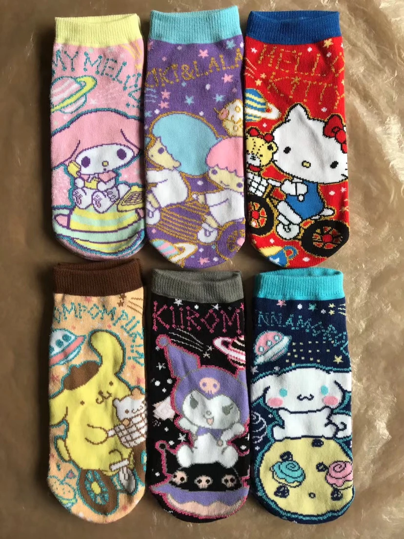  my melody kitty kuromi purin dog little twinstar sock anime kawaii cotton sports socks thumb200