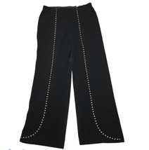 INC International Concepts Studded Wide Leg Pants Small Black Stretch Tr... - £23.29 GBP
