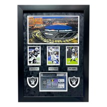 Las Vegas Raiders 1st Year Ticket Collage Signed Waller Jacobs +1 Framed BAS COA - £996.72 GBP