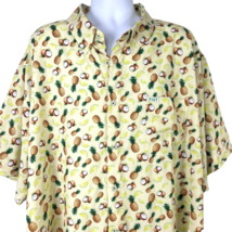 Dixxon Flannel Pina Colada Fist Hawaiian Shirt 4XL Mens Lime Pineapple C... - £36.99 GBP