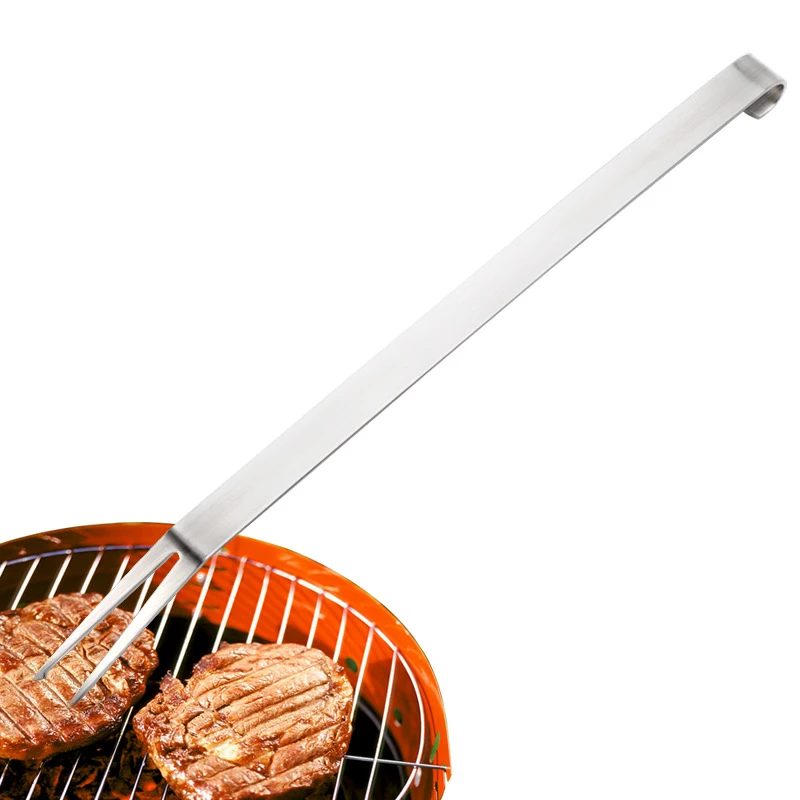 Roast Meat Fork BBQ Skewers Hook Handle Steak Forks Campfire Outdoor Stainless S - £214.37 GBP