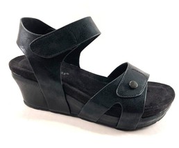 Pierre Dumas Chantal-20 Black Mid Wedge Comfort Sandals - $54.00