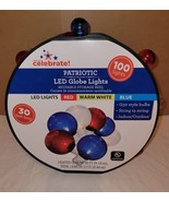 Way To Celebrate 100ct Red White Blue G30 String Lights LED Reel 31 Feet... - £19.78 GBP