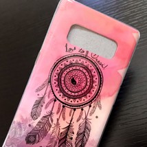 For Samsung Galaxy Note 8 - Rubber Gummy Case Cover Pink Black Dreamcatcher - £10.26 GBP