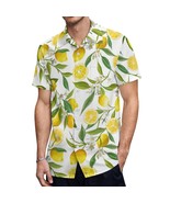 Mondxflaur Yellow Lemon Button Down Shirts for Men Short Sleeve Pocket C... - $35.65 CAD