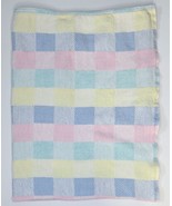 Vintage Owen Pastel Blocks Woven Baby Throw Blanket Plaid Granny Grandma... - $34.65