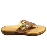 Patrizia By Spring Step Vizzan Thong Sandals Womens 39 Brown Embroidered... - $53.49