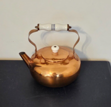 Copper Aluminum Tea Kettle Pot Porcelain Handle - £23.74 GBP