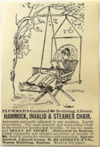 1886 Plummer&#39;s Hammock Chair Advertisement Victorian Outdoor Furniture D... - $28.01 CAD