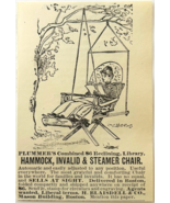 1886 Plummer&#39;s Hammock Chair Advertisement Victorian Outdoor Furniture D... - €17,15 EUR