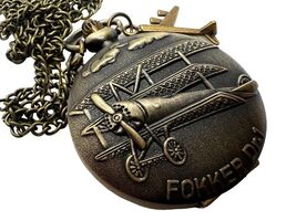 WWI Timepiece: Fokker Dr. 1 Pocket Watch with Fantasy Medal Design - $32.51 CAD