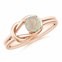 ANGARA Solitaire Opal Infinity Knot Ring for Women, Girls in 14K Solid Gold - £617.86 GBP
