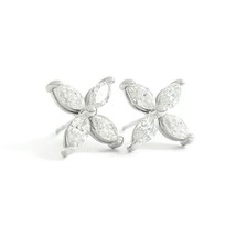Authenticity Guarantee 
Marquise Diamond Flower Cluster Stud Earrings 14K Whi... - £2,953.07 GBP