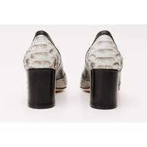 The Toskana Black & Natural Snake Leather Block Heel Pump Women Shoe image 3