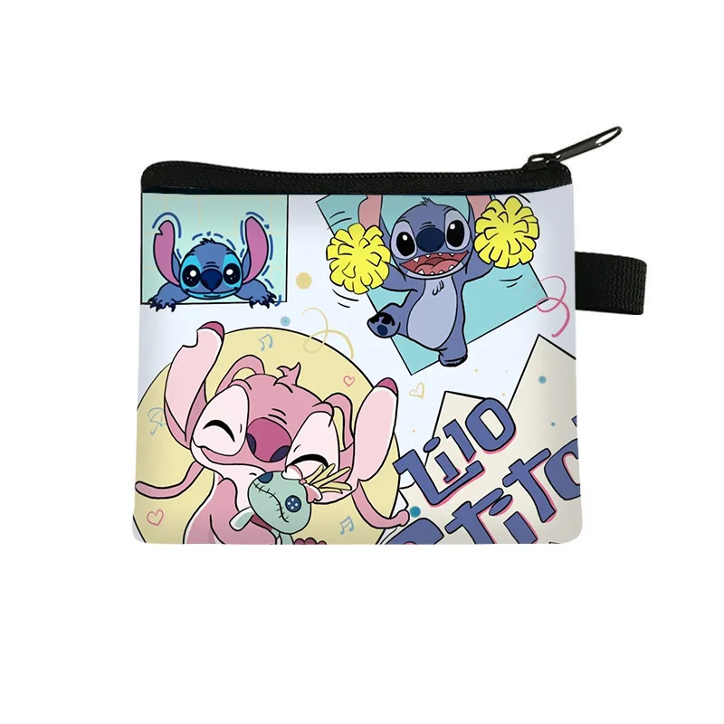 New Anime Stitch Coin Purse Kawaii Lilo Stitch Wallet Cute Angel Storage... - $4.82