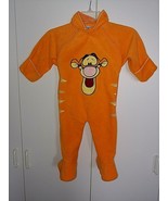 DISNEY 1-PC ORANGE FLEECE HOODED ZIP LIGHT OUTER SUIT-18 MONTHS-NWOT-100... - $6.80 CAD