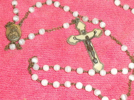 Italian Seven Sorrows White Rosary Beads with 54 beads - $248.00