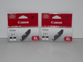 2 Packs Genuine Canon Pixma 251 BK XL Black Ink CLI-251XL  BK  New (S) - £17.25 GBP