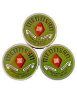 3x MENTISAN mentholated ointment metal tins. Pain, cold and flu relief balm. - £10.13 GBP