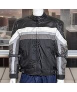 XElement Leather Motorcycle Jacket Mens L Black Reflective Waterproof Zip Liner - $114.22
