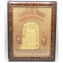 Framed Handmade Slovakian House Blessing Saint Bernadette at Lourdes - $262.34
