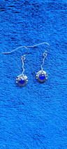 New Betsey Johnson Earrings Blue &quot;Silver Tone&quot; Dangle Dressy Pretty Decorative - £11.98 GBP