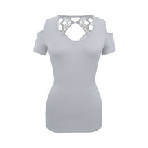 Ladies Half Sleeve Shirts Lace back and shoulder cutoffs - 714514 - $277.73 CAD