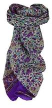 Mulberry Silk Traditional Square Scarf Jaipur Purple by Pashmina &amp; Silk - £19.08 GBP