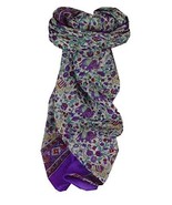 Mulberry Silk Traditional Square Scarf Jaipur Purple by Pashmina &amp; Silk - £17.88 GBP