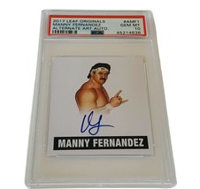 WWF Pro Wrestling Card WWE Manny Raging Bull Fernandez PSA Gem 10 auto leaf amf1 - £97.51 GBP