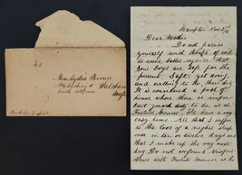 1863 Antique Civil War Soldier Letter Waltham Ma Brown Pr Gilles Express Hampton - £136.89 GBP
