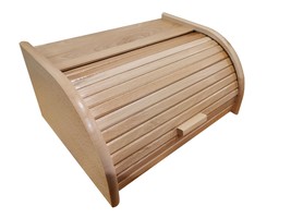 Big bread box, bread box natural wood, wooden bread bin treated with var... - $100.00