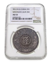 An 1 (1912) Chine S $1 Dollar Szechuan L&amp;M-366 Classé Par NGC Comme AU53 - $2,579.23 CAD
