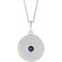 Sterling Silver Blue Sapphire Disc Necklace - £238.96 GBP