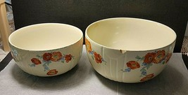 Vintage Hall Superior Quality Kitchenware Bowls Poppy Design - £22.13 GBP
