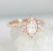 1.25Ct Marquise Cut VVS1/D Diamond Engagement Wedding Ring 14k Rose Gold Finish - £63.77 GBP