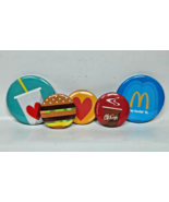 Mcdonalds Round I&#39;m Lovin It McCafe Heart Burger Lapel Pin Lot of 5 Button - $163.59 MXN